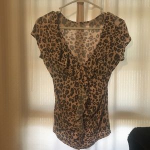 Cheetah Print Ruffle Shirt